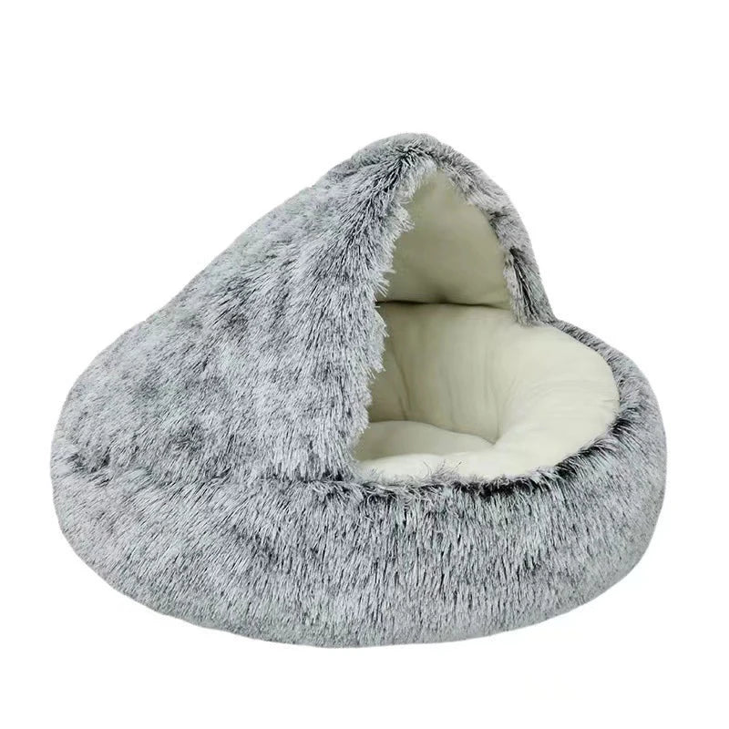 Kissansänky Lemmikkipatja Lämmin Pehmeä Pehmo Pet Bed Peite Pyöreä Kissan Koiran Unipesä Luola Pienille Koirille Kissanpentu