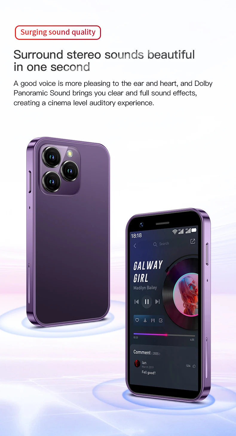 SOYES XS16/XS15 Mini Android Smartphone 3G/4G Network 2GB RAM 16GB ROM 3" Display 5MP Camera Dual SIM With Play Store WhatsAPP