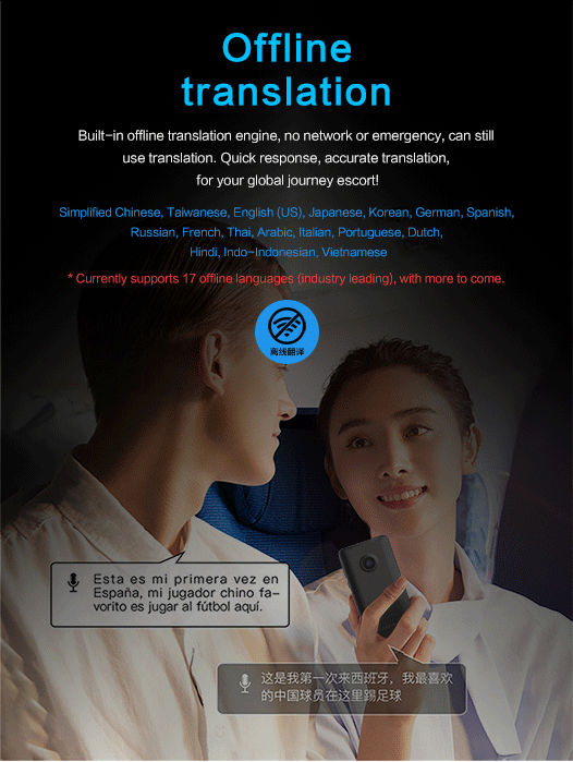 T21 Offline Portable Audio Translator 138 Language Smart Translator In Real Time Smart Voice AI Voice Photo Translator