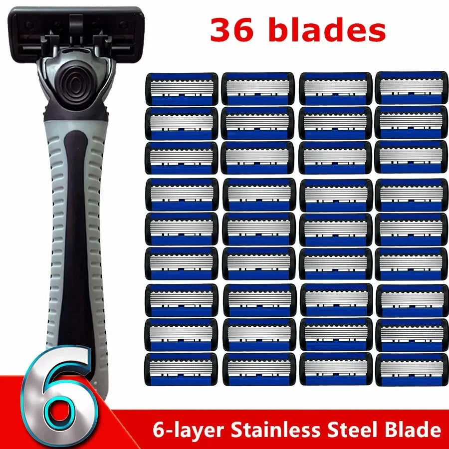 Razor Classic 6-kerroksinen parranajokone miesten parranajolle ja naisten karvanpoistolle parranajoterät käsikäyttöinen parranajokone