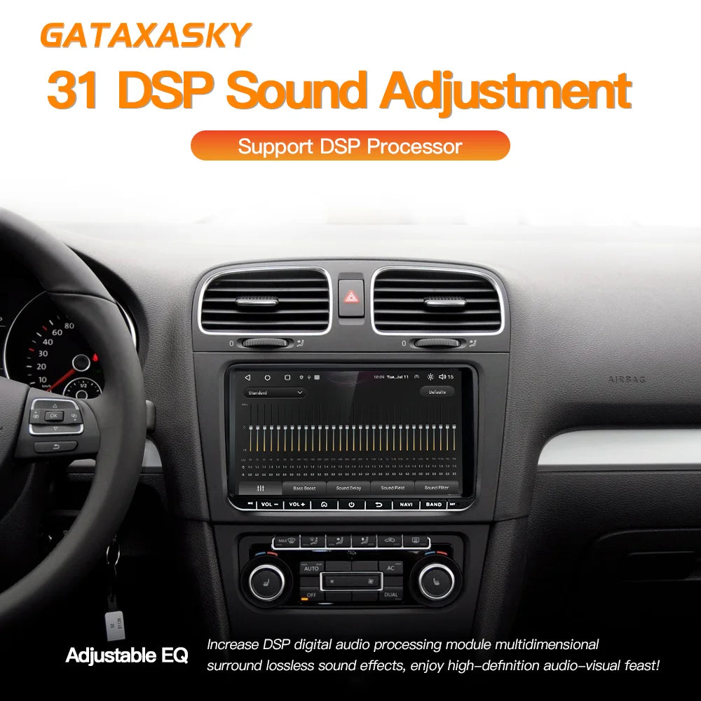 GATAXASKY 9" Car Radio multimedia player For VW Volkswagen Passat B7 B6 Golf Touran Polo Tiguan Jetta 2 din Android 12 Carplay