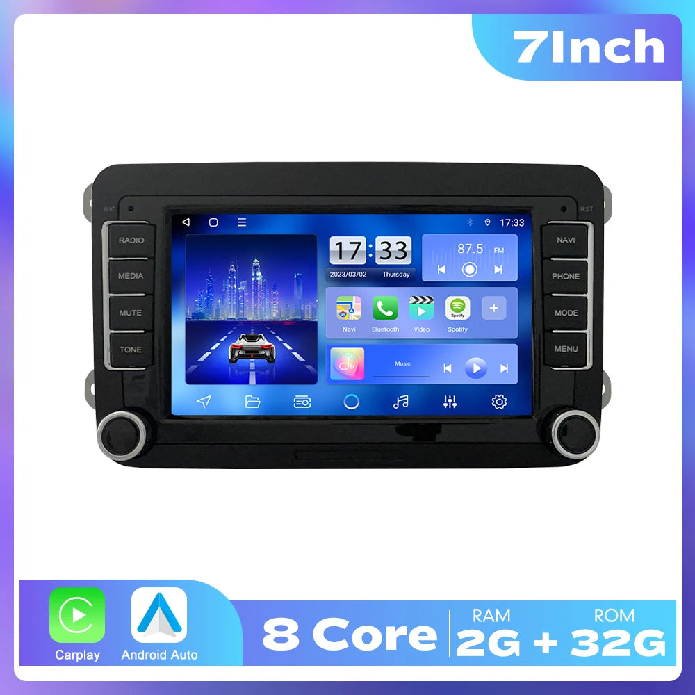 7/8/9 Inch 2Din Android Octa Core Car Radio Stereo For VW Polo Golf Passat Skoda Car Multimedia DVD Player GPS RDS DSP Carplay
