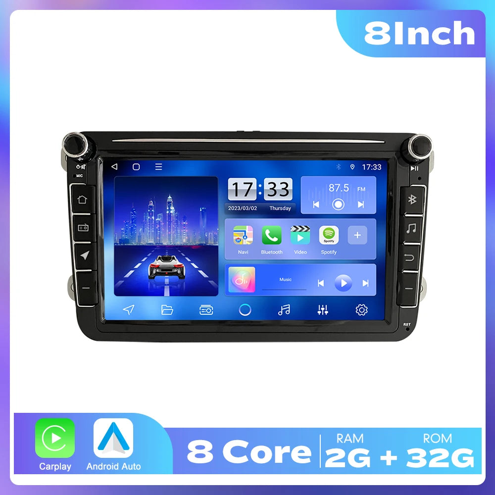 7/8/9 Inch 2Din Android Octa Core Car Radio Stereo For VW Polo Golf Passat Skoda Car Multimedia DVD Player GPS RDS DSP Carplay