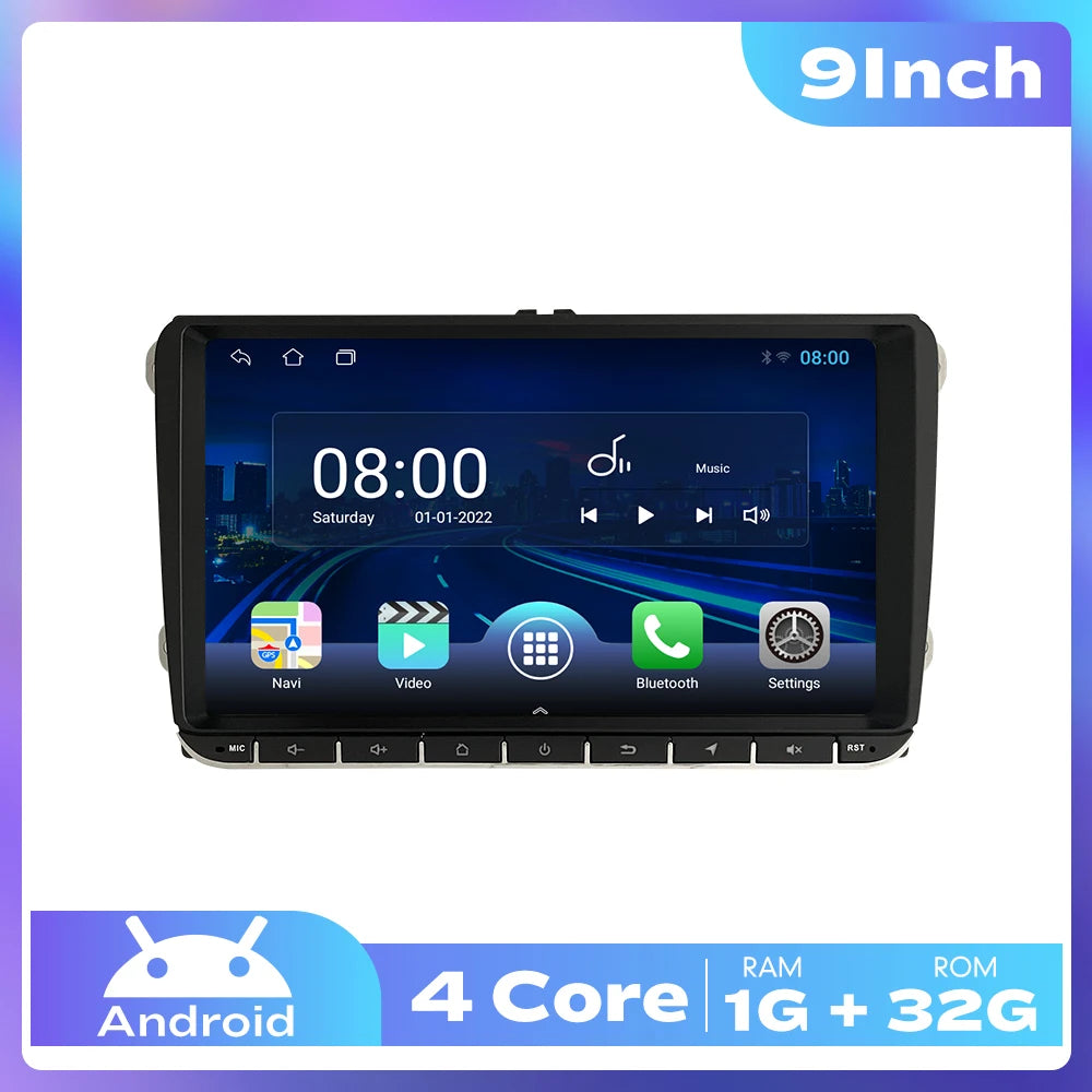7/8/9 Inch 2Din Android Octa Core Car Radio Stereo For VW Polo Golf Passat Skoda Car Multimedia DVD Player GPS RDS DSP Carplay