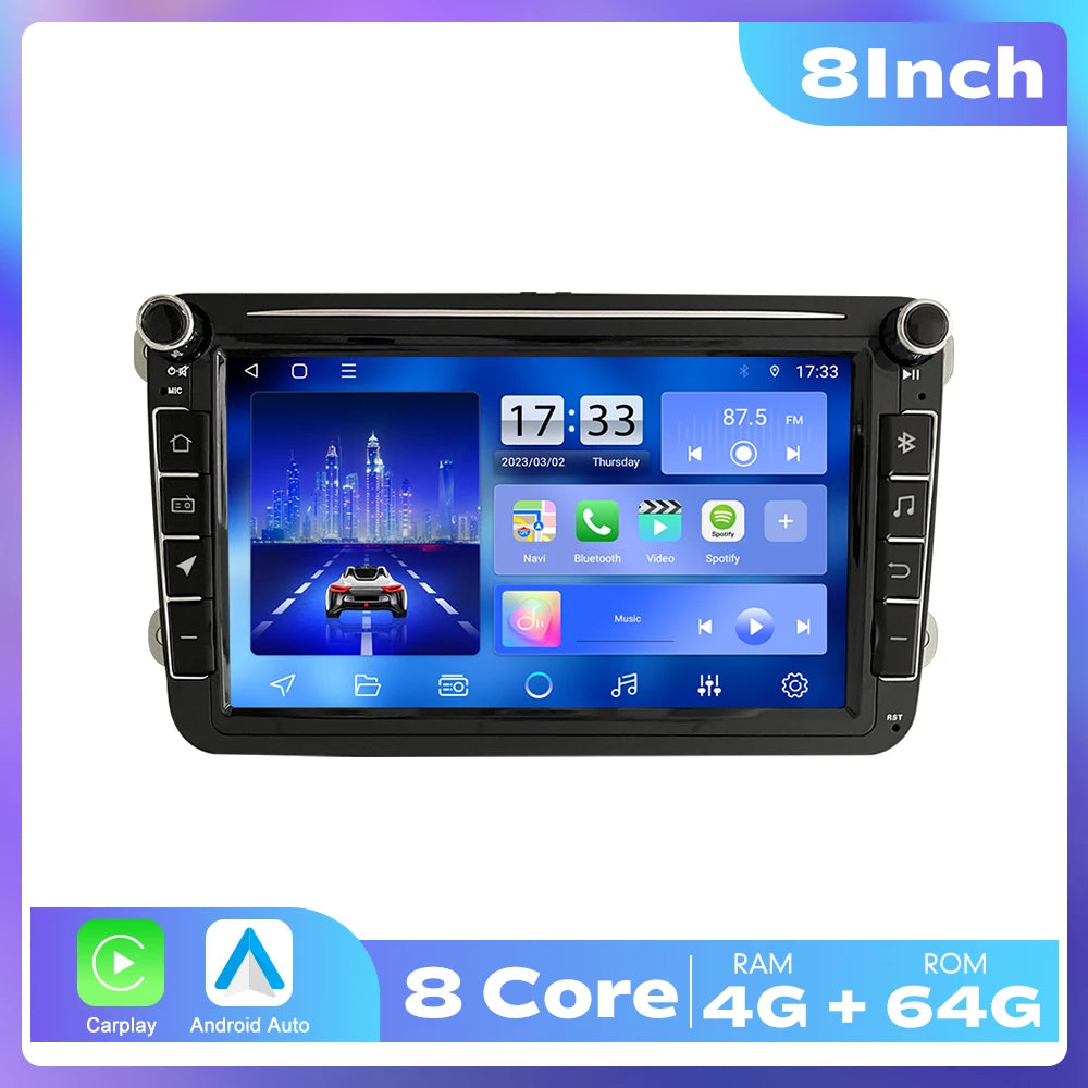 7/8/9 Inch 2Din Android Octa Core Car Radio Stereo For VW Polo Golf Passat Skoda Car Multimedia DVD Player GPS RDS DSP Carplay