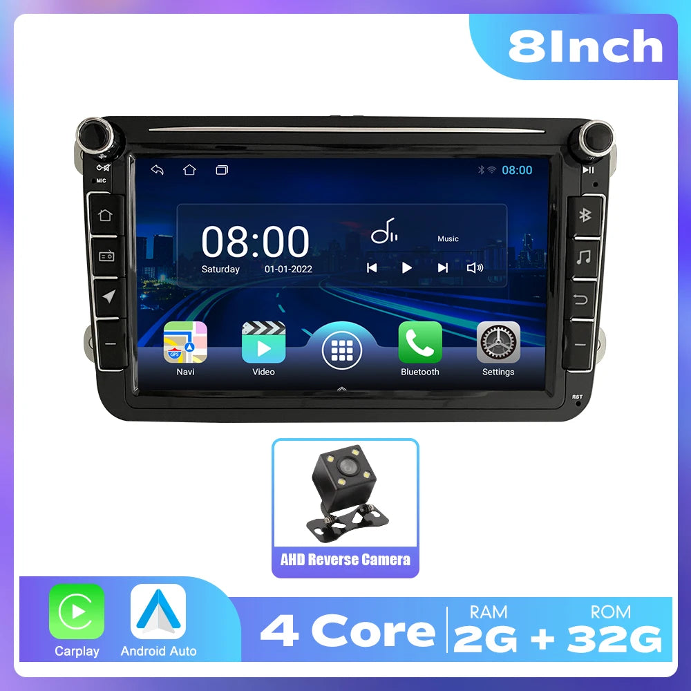 7/8/9 Inch 2Din Android Octa Core Car Radio Stereo For VW Polo Golf Passat Skoda Car Multimedia DVD Player GPS RDS DSP Carplay