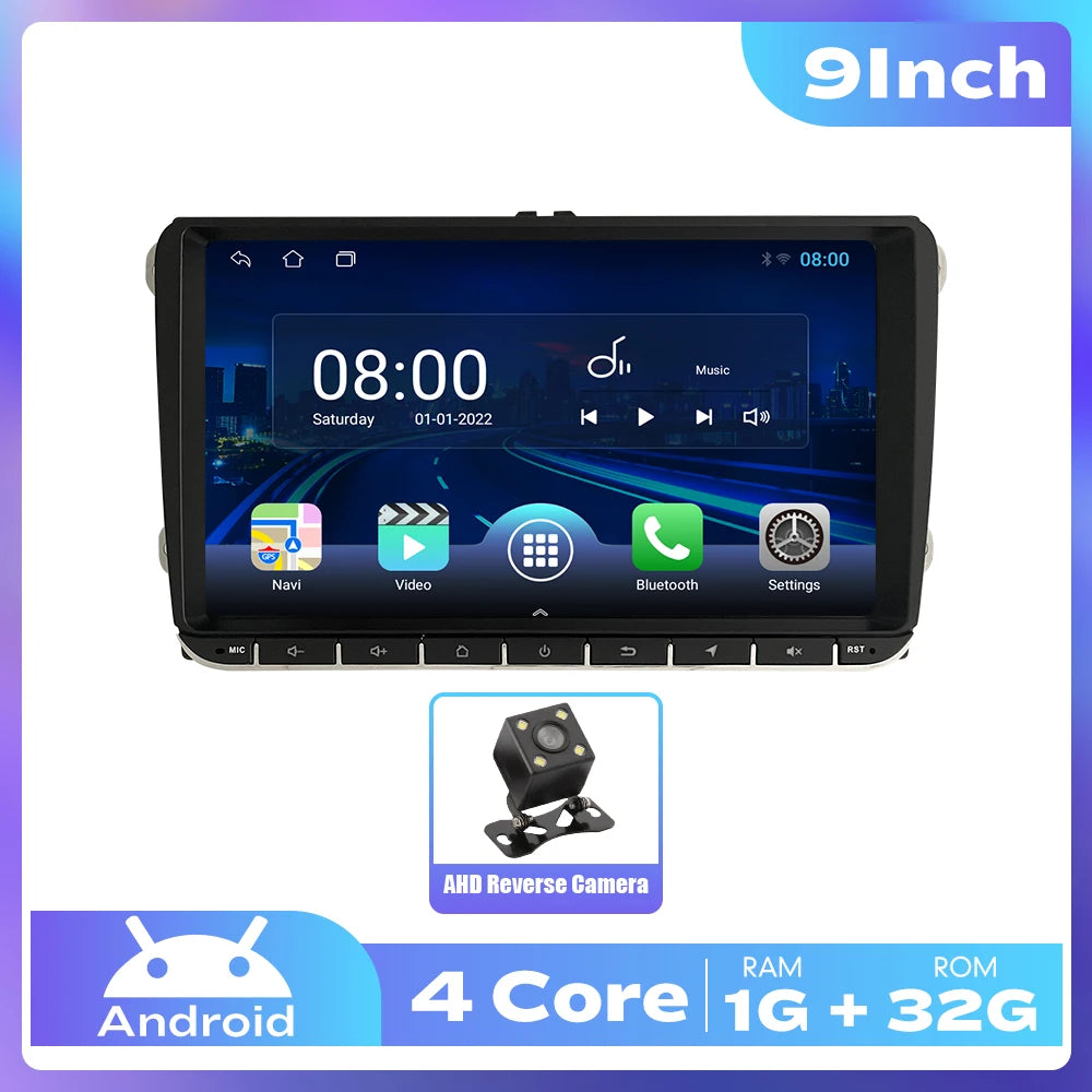 7/8/9 Inch 2Din Android Octa Core Car Radio Stereo For VW Polo Golf Passat Skoda Car Multimedia DVD Player GPS RDS DSP Carplay