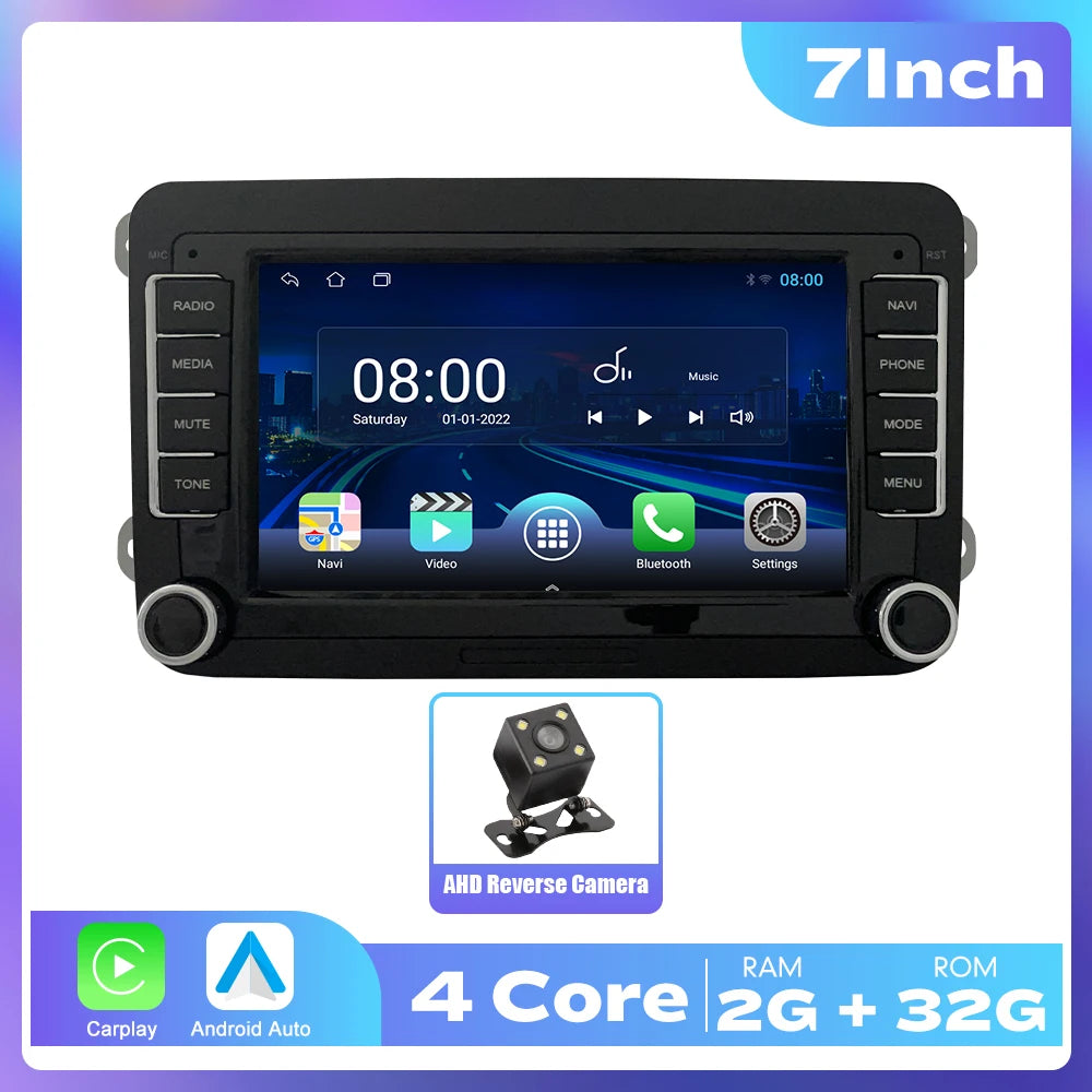 7/8/9 Inch 2Din Android Octa Core Car Radio Stereo For VW Polo Golf Passat Skoda Car Multimedia DVD Player GPS RDS DSP Carplay
