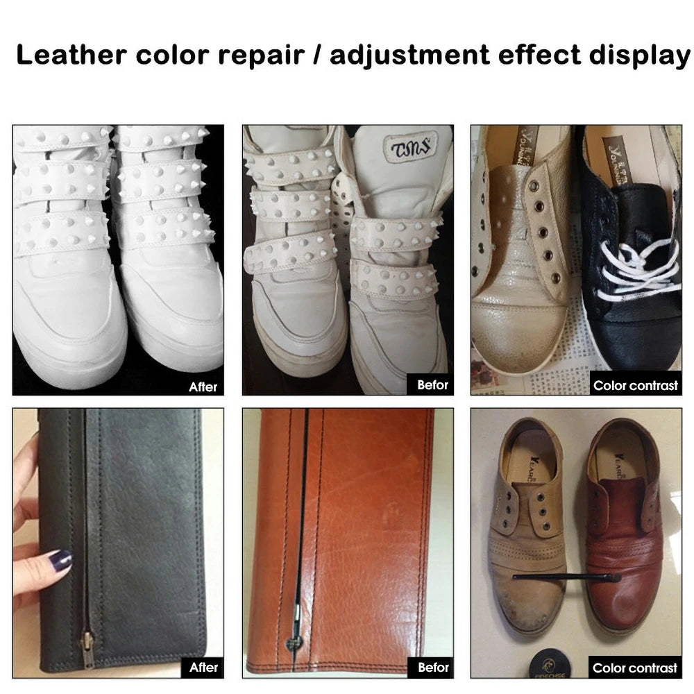 Car Leather Vinyl Repair Kit Leather Paint Cleaner for Auto Seat Sofa Leather Repair Coats Holes Scratch Cracks No Heat Liquid