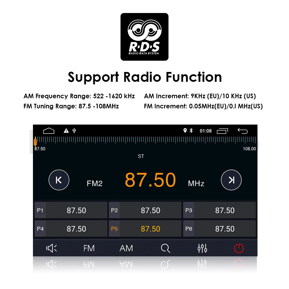 4G Carplay 2Din Android Auto Radio for FIAT 500 Car Multimedia Player Stereo GPS Navigation DVD Video DSP RDS DTV AM FM Audio BT