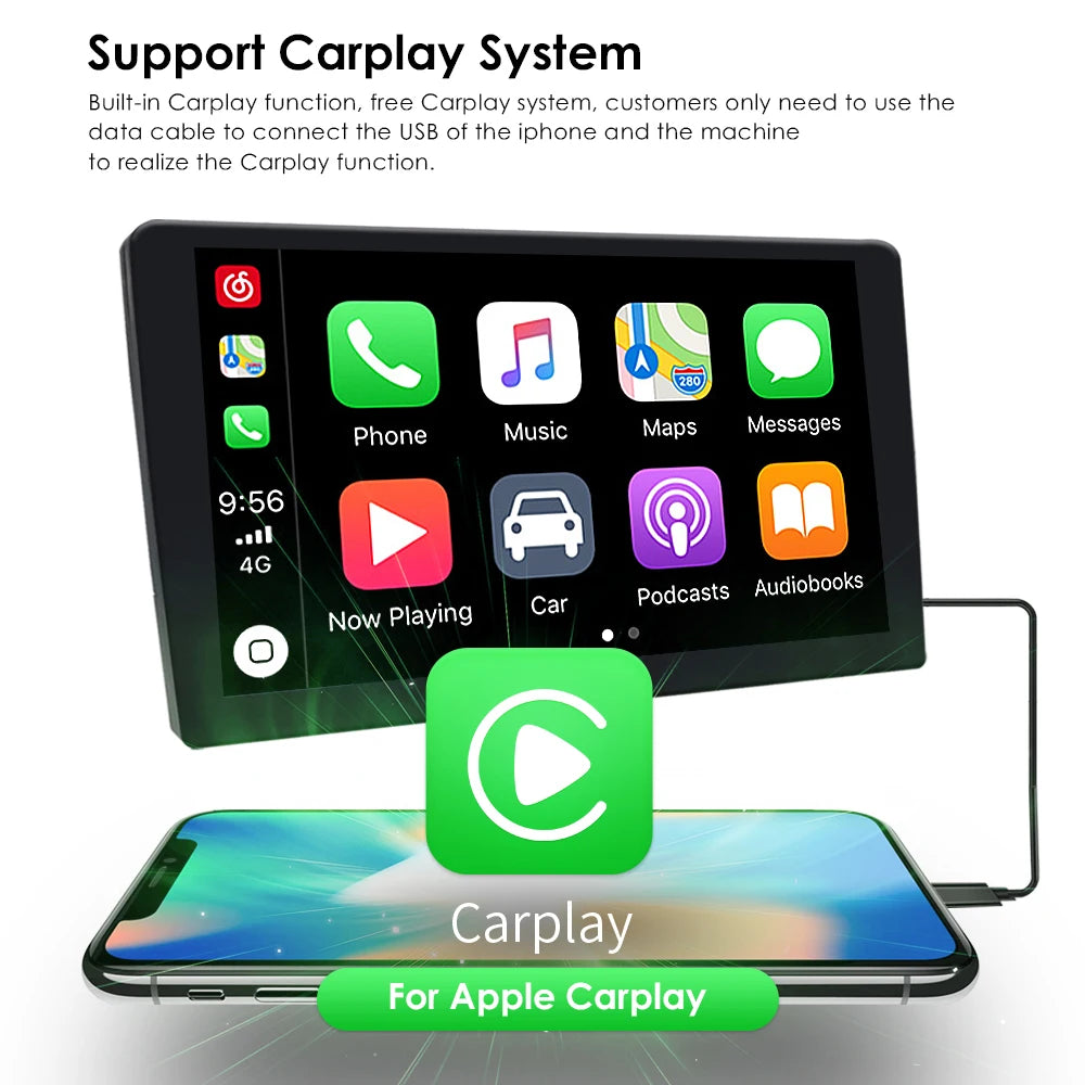4G Carplay 2Din Android Auto Radio for FIAT 500 Car Multimedia Player Stereo GPS Navigation DVD Video DSP RDS DTV AM FM Audio BT