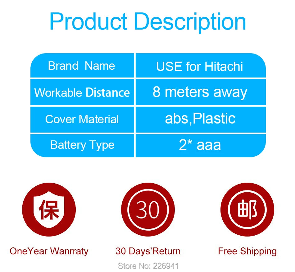 For Hitachi RC43140 Remote Control For 55HL7000 32HE4000 24HE2000 Smart TV's