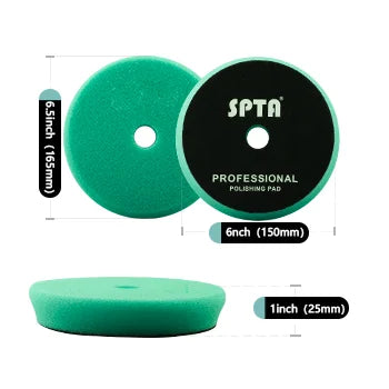 (Bulk Sale) SPTA 3"/5"/6" Car Spong Buffing Polishing Pad T-Shape Flat PolishPad Hook&Loop Removes Scratche For Polishing/Waxing