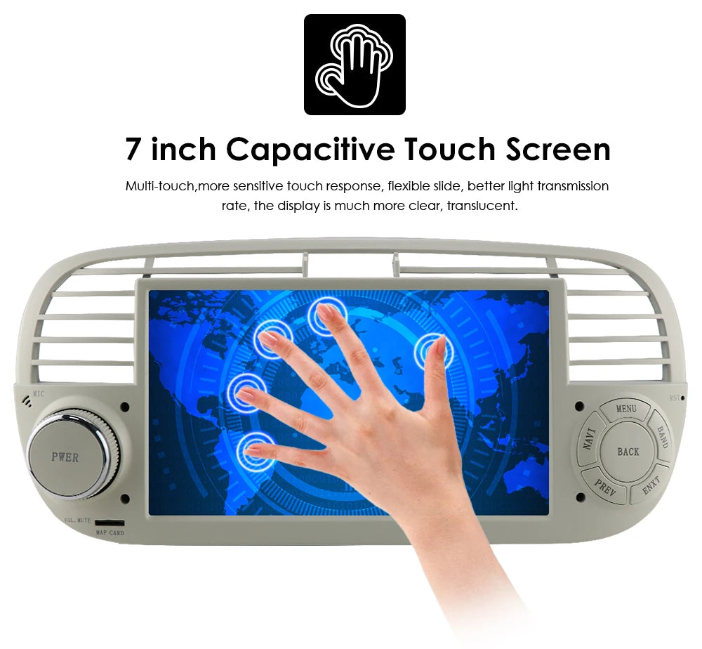 4G Carplay 2Din Android Auto Radio for FIAT 500 Car Multimedia Player Stereo GPS Navigation DVD Video DSP RDS DTV AM FM Audio BT