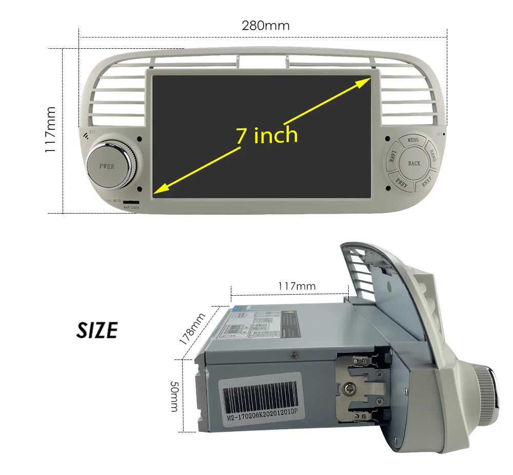 4G Carplay 2Din Android Auto Radio for FIAT 500 Car Multimedia Player Stereo GPS Navigation DVD Video DSP RDS DTV AM FM Audio BT