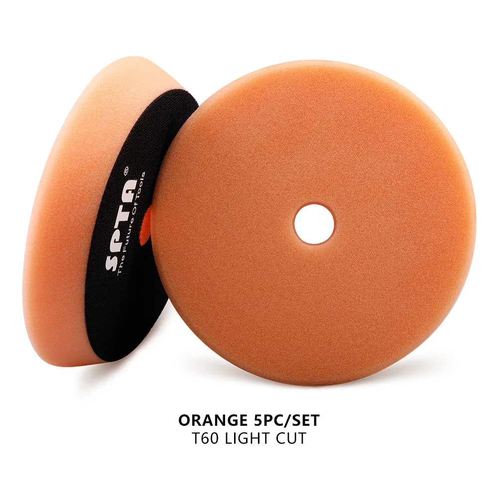 (Bulk Sale) SPTA 3"/5"/6" Car Spong Buffing Polishing Pad T-Shape Flat PolishPad Hook&Loop Removes Scratche For Polishing/Waxing