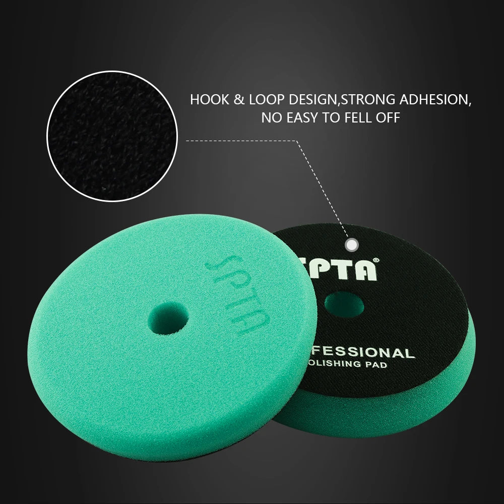 (Bulk Sale) SPTA 3"/5"/6" Car Spong Buffing Polishing Pad T-Shape Flat PolishPad Hook&Loop Removes Scratche For Polishing/Waxing