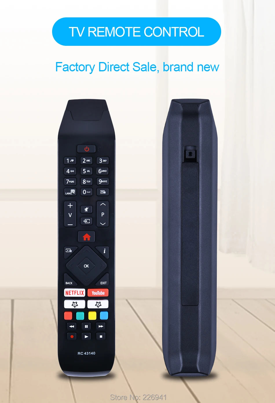 For Hitachi RC43140 Remote Control For 55HL7000 32HE4000 24HE2000 Smart TV's