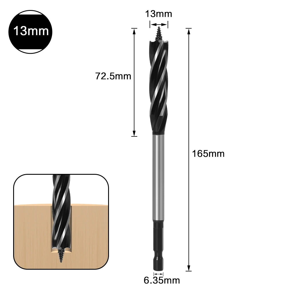 10mm-35mm Twist Drill Bit Set Wood Fast Cut Auger Carpenter Joiner Tool Drill Bit For Wood Cut Suit for woodworking