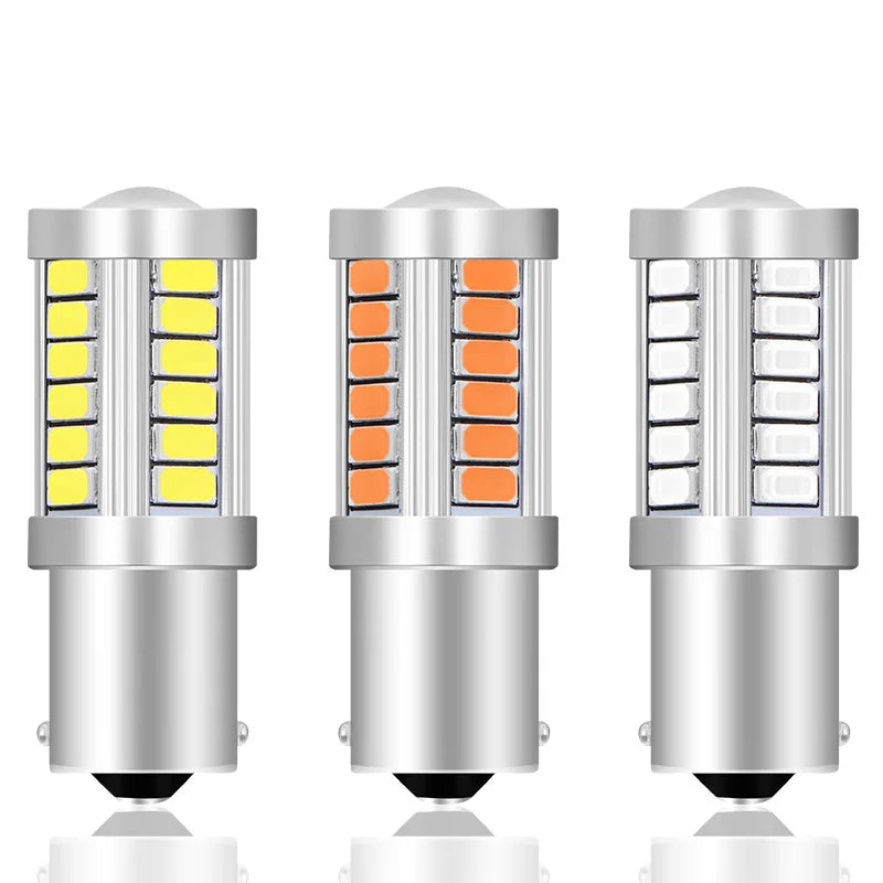 1 PCS PY21W P21/5W 1156 Ba15s 1157 Bay15d For Car LED Bulbs Turn Signal Light 12V 33SMD 7000K White Brake Reverse Parking Lamps