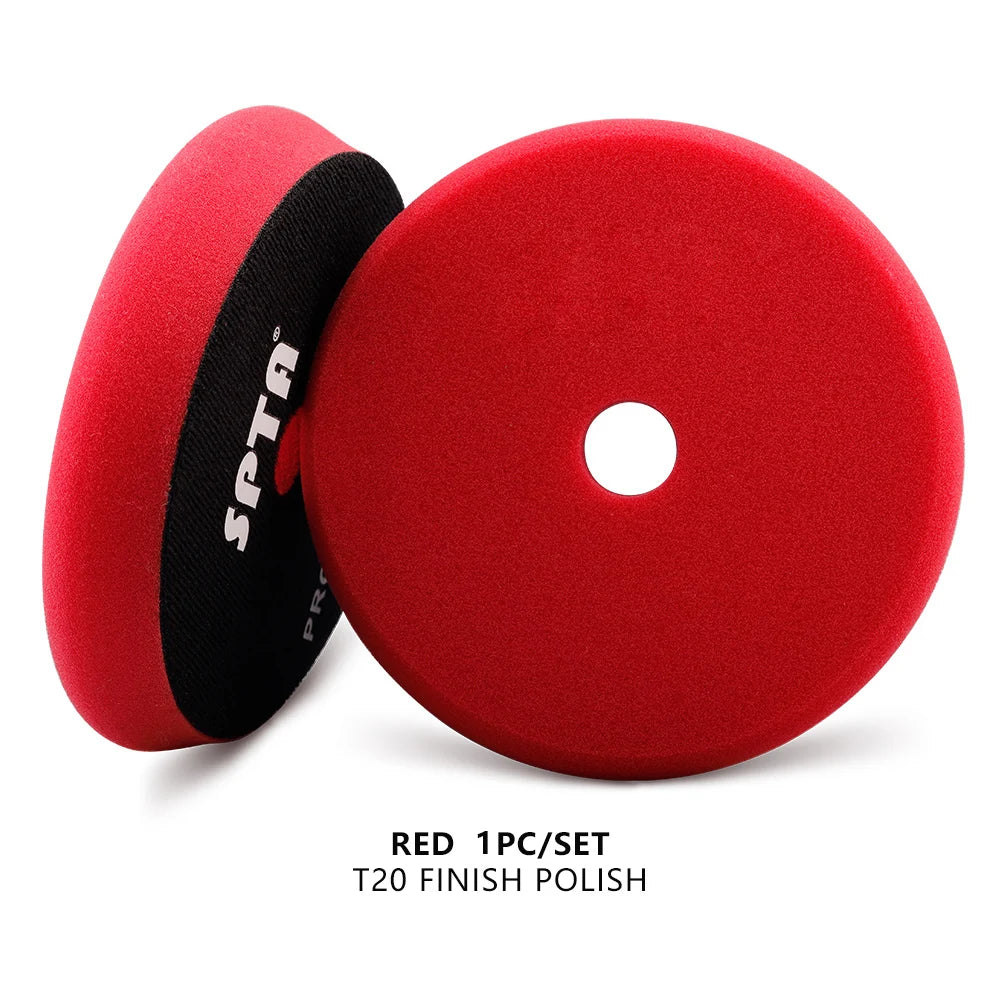 (Bulk Sale) SPTA 3"/5"/6" Car Spong Buffing Polishing Pad T-Shape Flat PolishPad Hook&Loop Removes Scratche For Polishing/Waxing