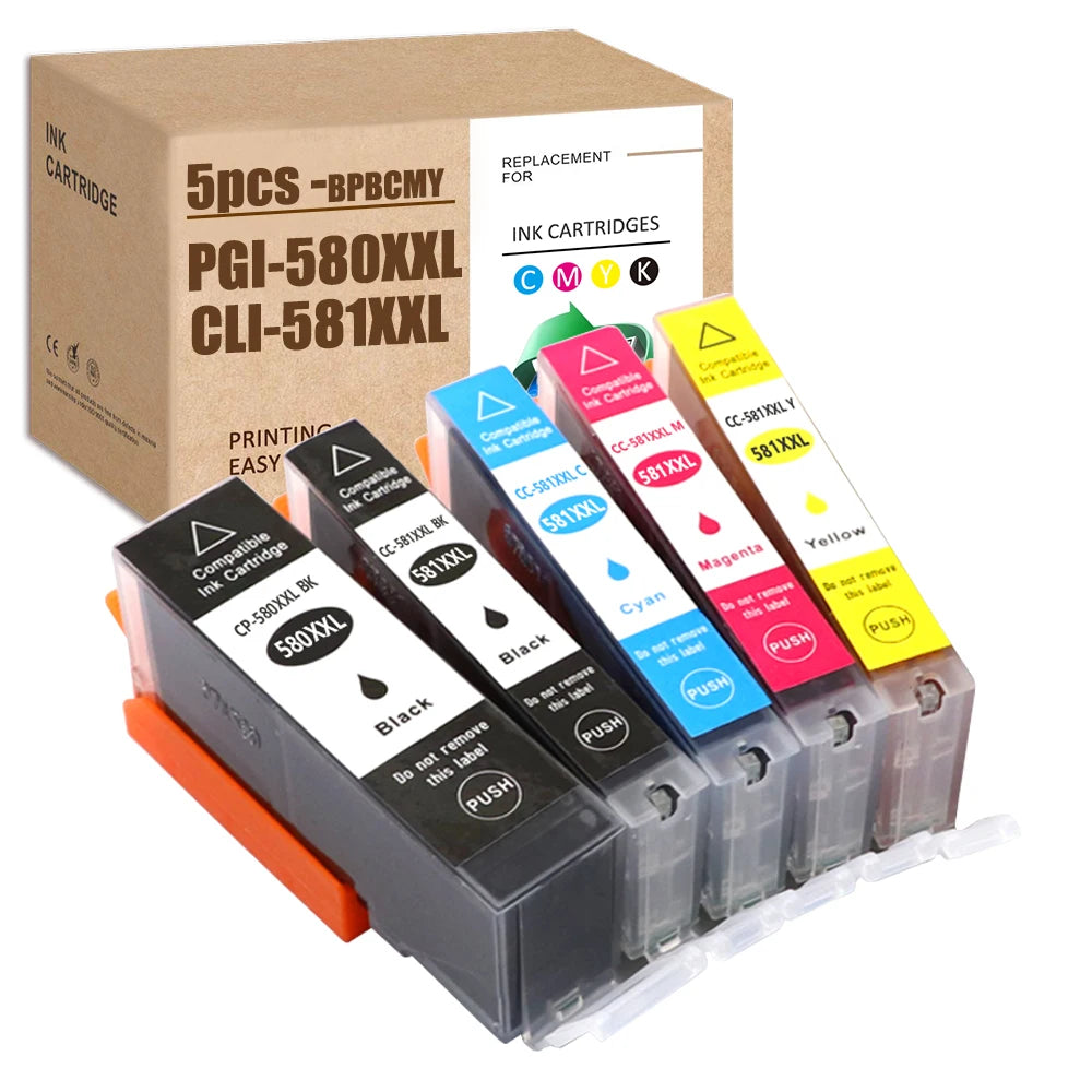 HS PGI-580XXL CLI-581XXL Compatible Ink Cartridges PGI580 CLI581 TS6100 TS6251 TR7500 TS8150 TS8250 TS8151 TS8100 TR8500 TS8152