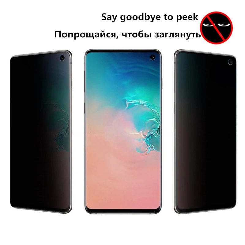 Privacy Tempered Glass for Samsung Galaxy S24 S23 Plus Anti-spy Screen Protector Fingerprint Function for Samsung S22 S21 S25