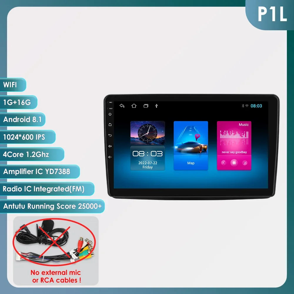 Android Radio Car Multimedia for Fiat Panda 2003 -2012 Android Auto Audio GPS 7862 Stereo Car CarPlay Intelligent Screen Player