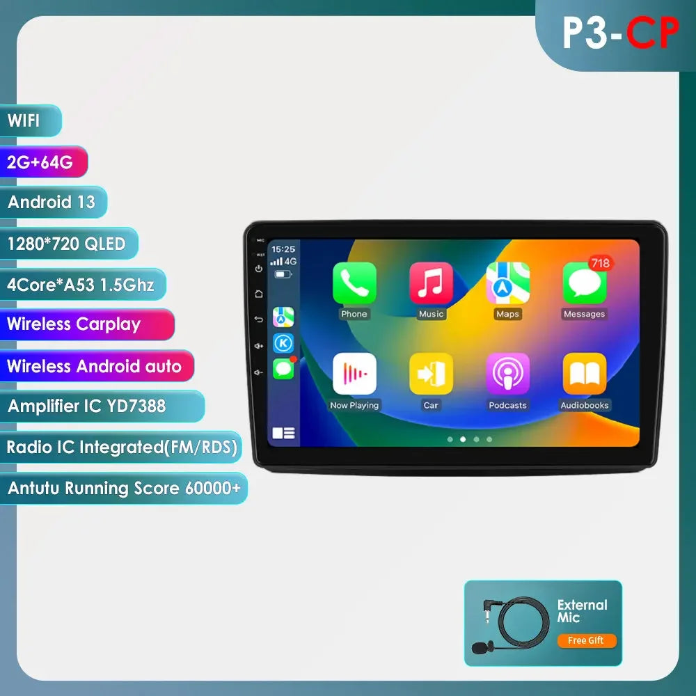 Android Radio Car Multimedia for Fiat Panda 2003 -2012 Android Auto Audio GPS 7862 Stereo Car CarPlay Intelligent Screen Player