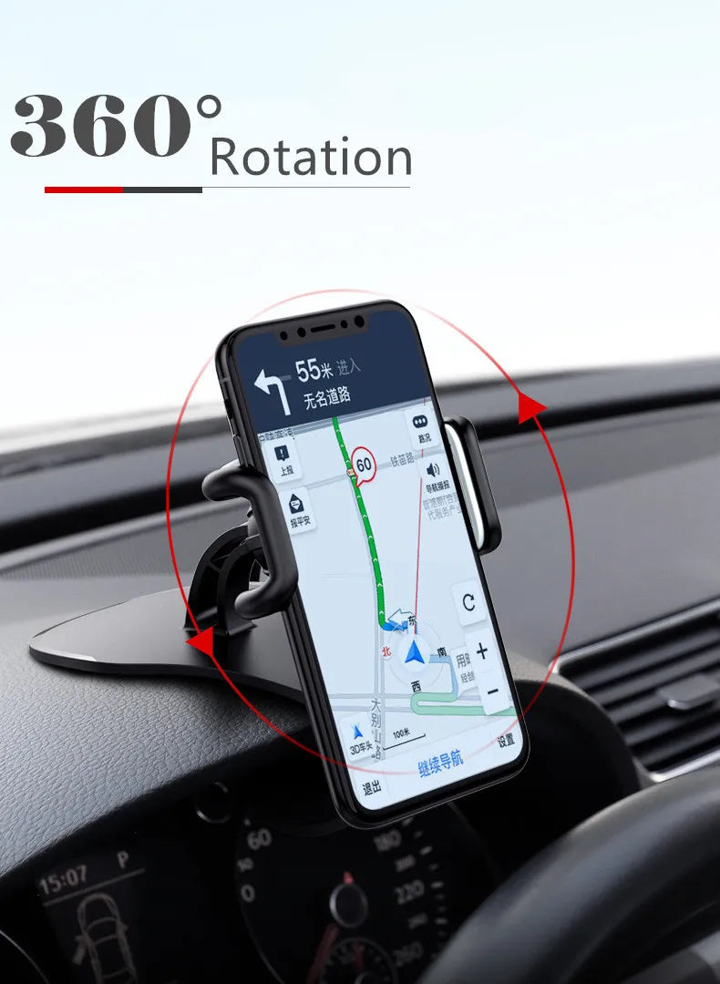 360 pyörivä autopuhelinteline Universaali matkapuhelinteline Autoteline Kojelauta tuki Auto Grip -matkapuhelimen kiinteälle kannakkeelle