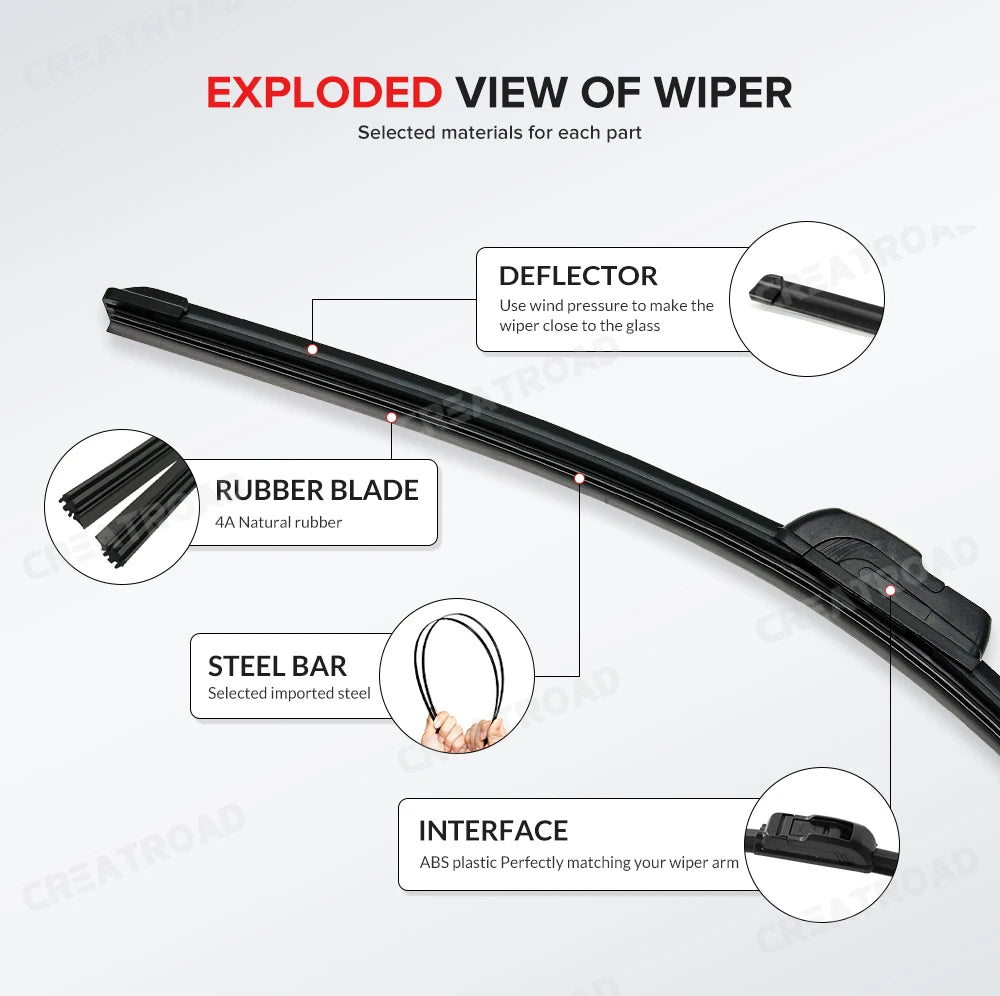 Wiper LHD Front & Rear Wiper Blades Set For VW Golf MK 7 2012 - 2020 Windshield Windscreen Window Brushes 26"+18"+11"