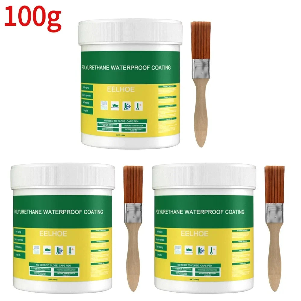 1/2/3Pcs Waterproof Coating Sealant Agent Transparent Invisible Paste Glue With Brush Restore Adhesive Roof Bathroom 30/100/300g