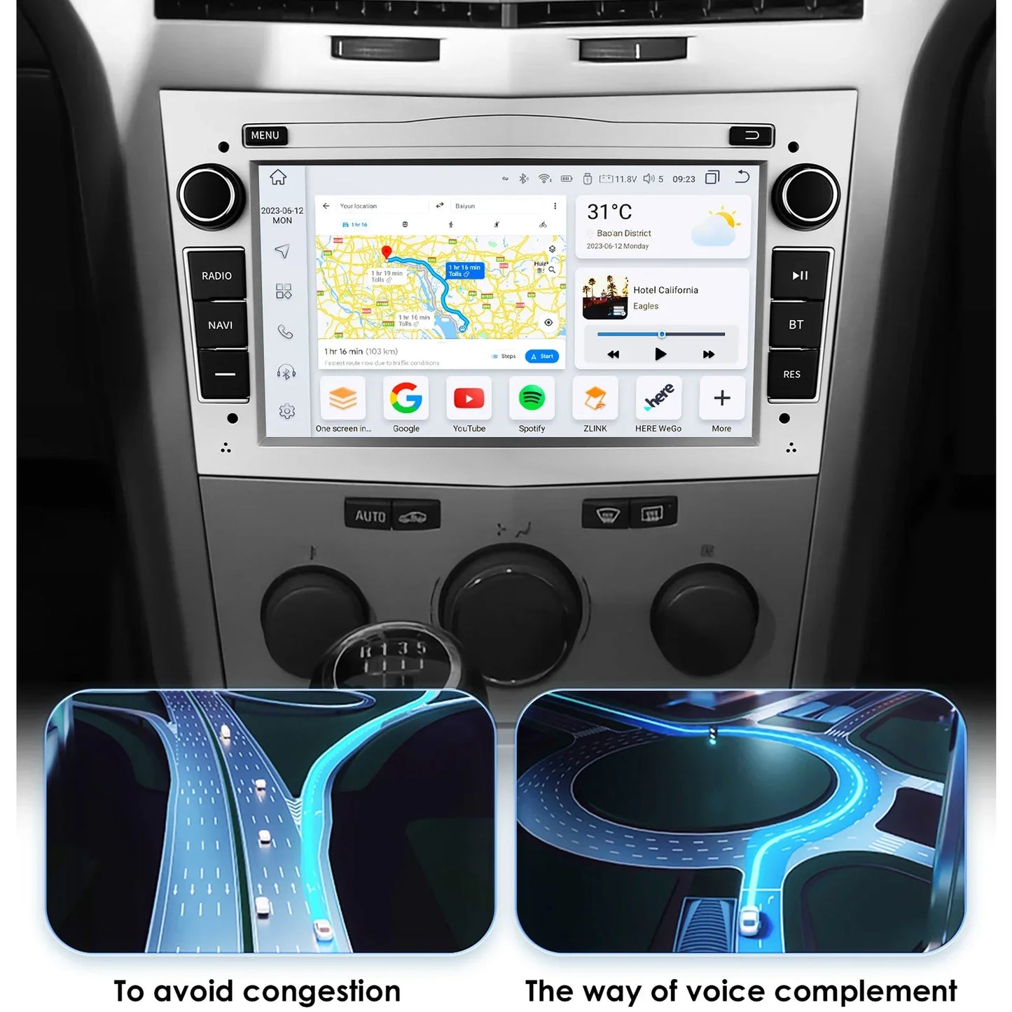 8G+128G 2Din Android 13 Car GPS Navigation Autoradio for Opel Astra H G J Antara Vectra C B Vivaro Corsa C D Zafira B Stereo RDS