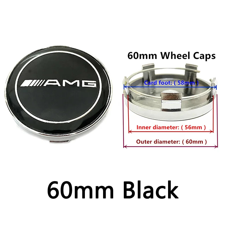 40pcs 56mm 60mm 68mm 75mm 3Pin For Wheel Hub Center Caps Mercedes Benz Emblem Car Rim Hubcap Badge Logo Auto Styling Accessories