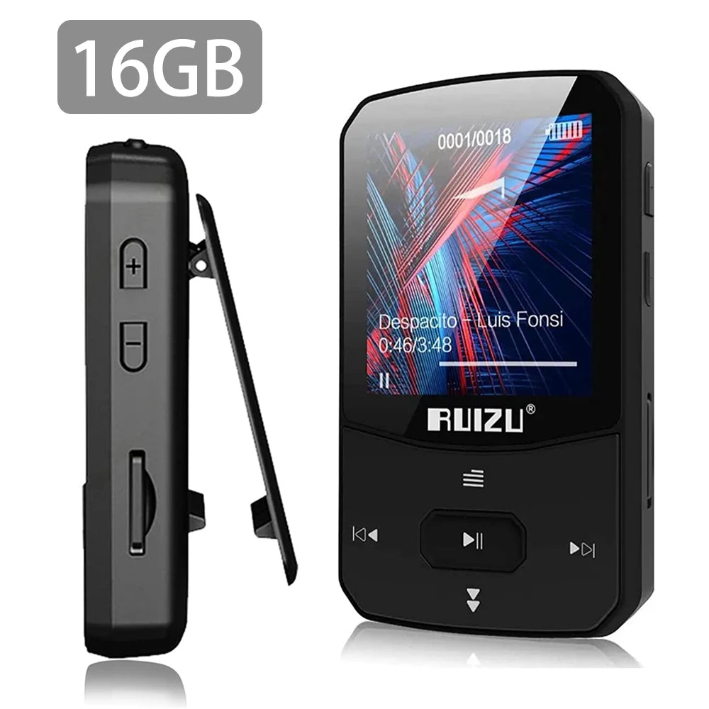 X52 Sport Bluetooth MP3 Player Portable Back clip Mini Music Walkman With Screen Support FM,Recording,Clock,Pedometer Radio