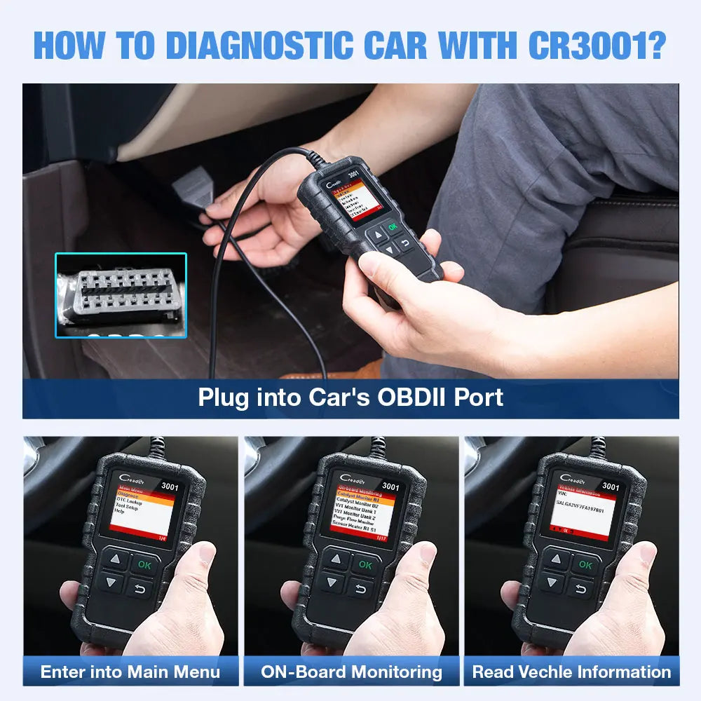 LAUNCH X431 CR3001 Car Full OBD2 Diagnostic Tools Automotive Professional Code Reader Scanner Check Engine Free Update pk  ELM32