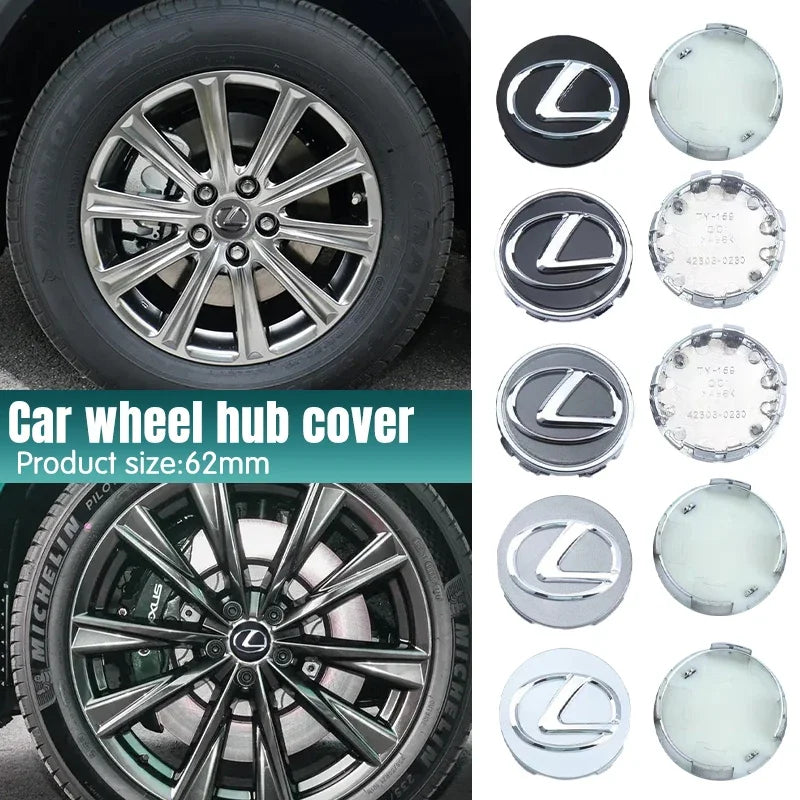 4PCS 62mm Car Wheel Center Hub Emblem For Lexus ES240 ES250 ES350 IS250 IS300 RX270 GS NX300 RX300 RX350 RX400H SL430 CT200