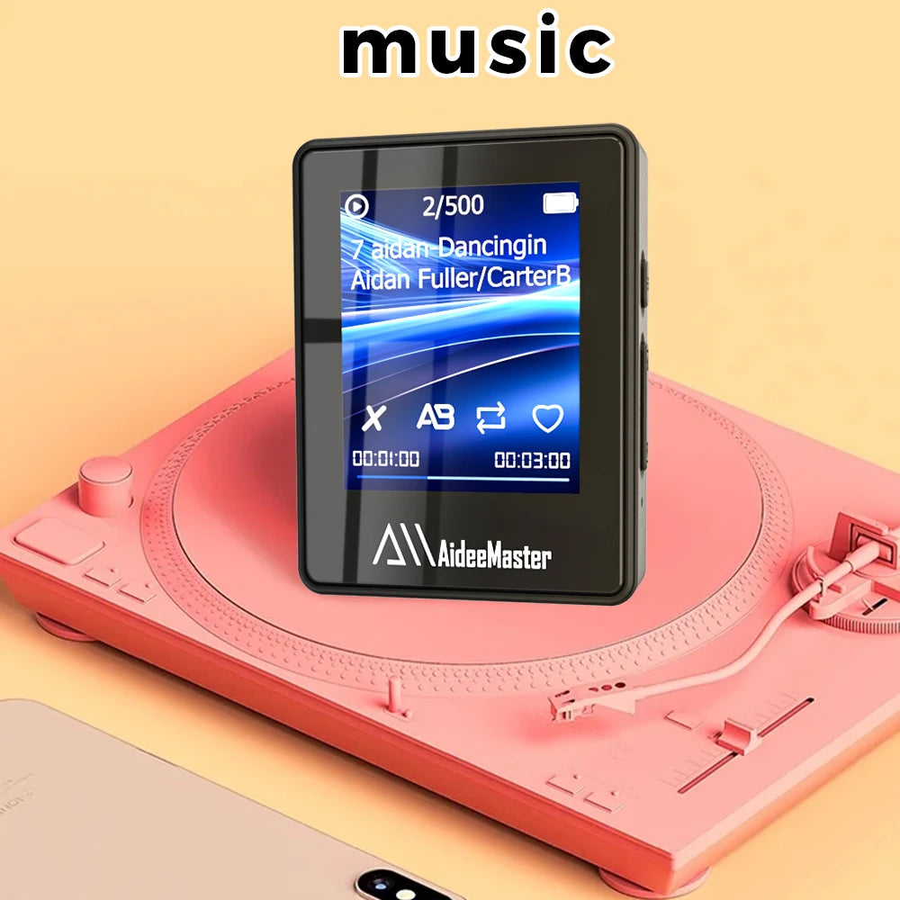 Portable BT MP3 Player Wireless Mini Digital HiFi Lossless Sound Music Players Small Black Walkman Audio Player