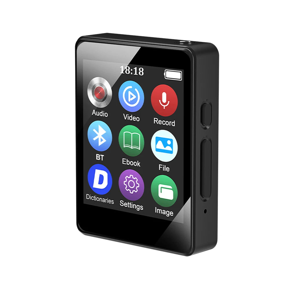 Portable BT MP3 Player Wireless Mini Digital HiFi Lossless Sound Music Players Small Black Walkman Audio Player
