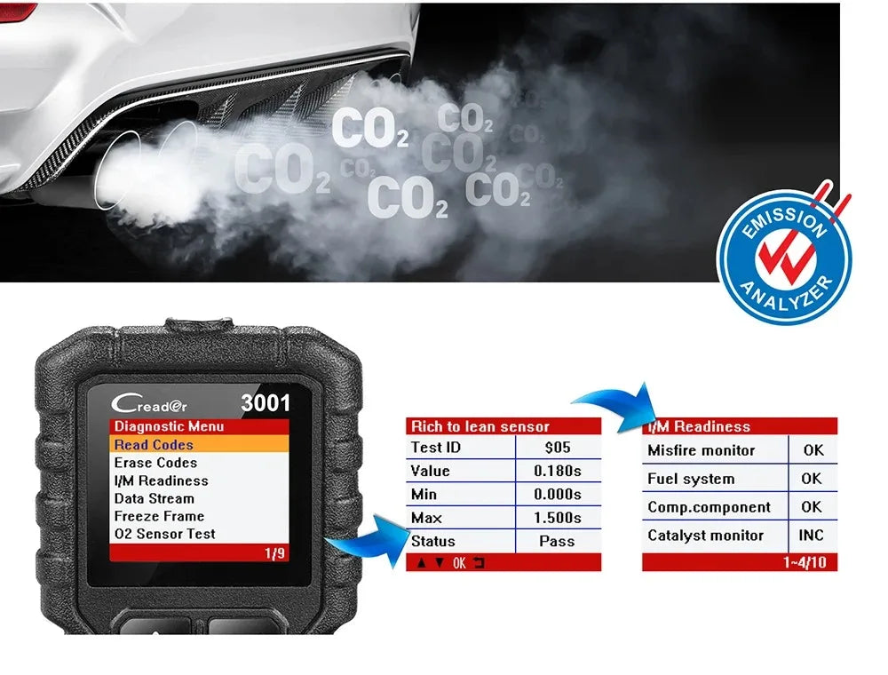 LAUNCH X431 CR3001 Car Full OBD2 Diagnostic Tools Automotive Professional Code Reader Scanner Check Engine Free Update pk  ELM32