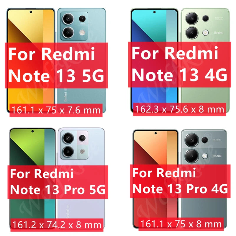 4Pcs For Redmi Note 13 Pro 5G Glass Redmi Note 13 5G Glass 9H HD Privacy Anti-Spy Cover Screen Protector Redmi Note 13 Pro 4G 5G