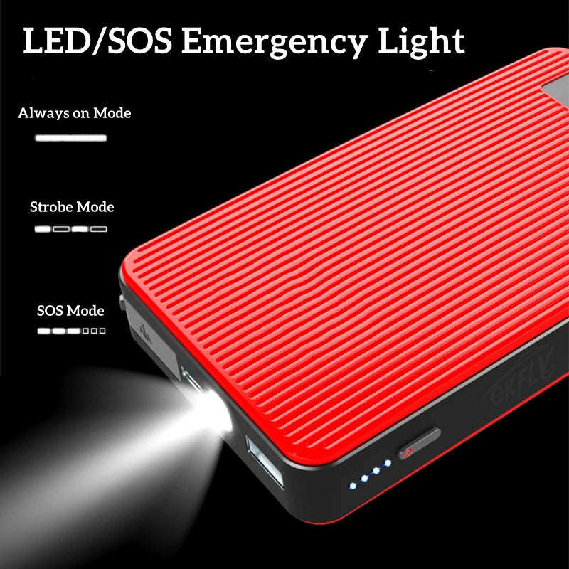 GKFLY Car Battery Jump Starter 8000mAh Portable Car Battery Booster Charger 12V Starting Device Emergency Booster