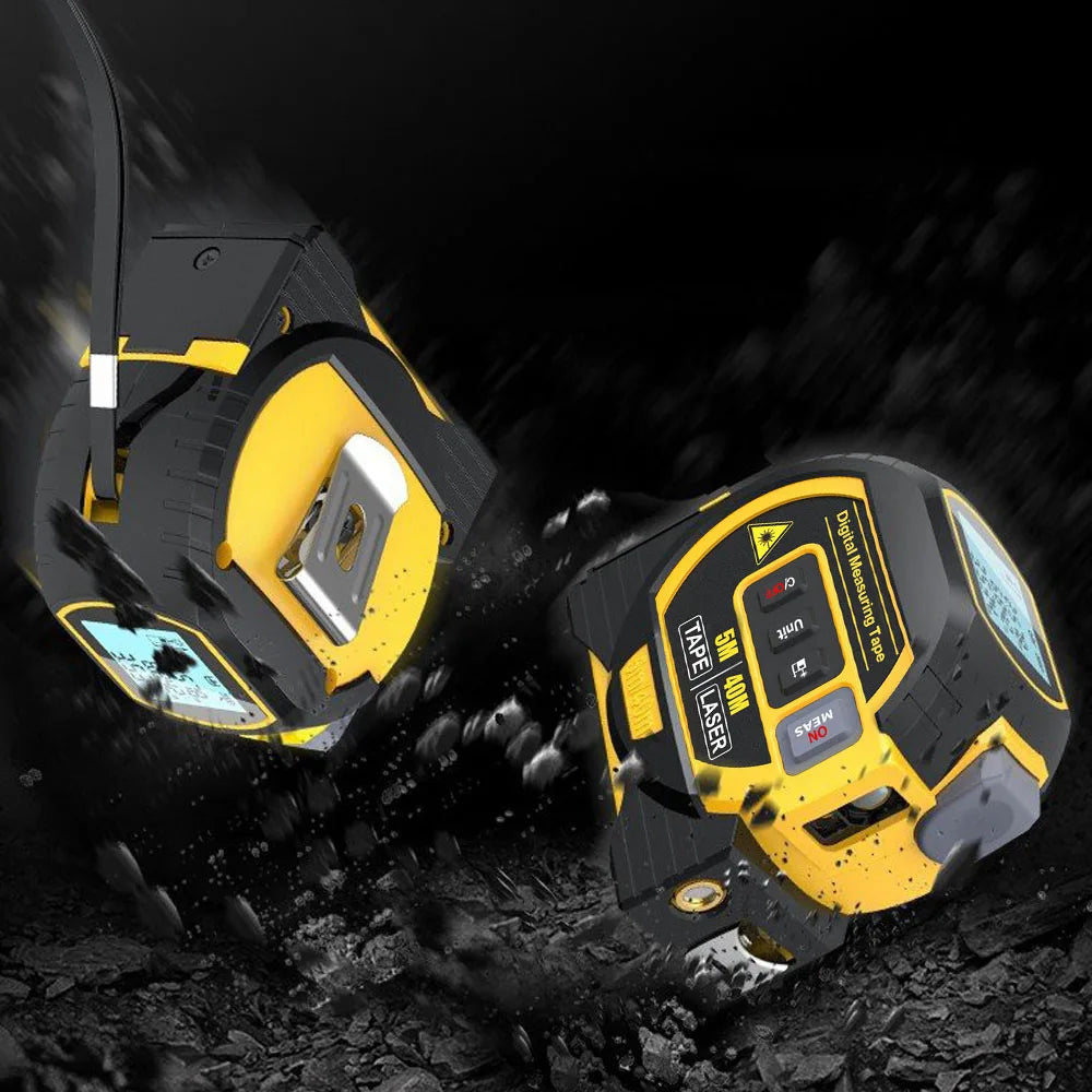 Laser Tape Measure 3 In 1 Digital Tape Measure High Precision Laser Rangefinder Steel Tape Measure High Elasticity