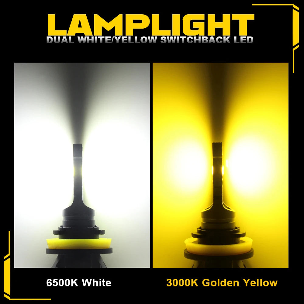 BMTxms 2Pcs 60W 12000LM Canbus H8 H11 9005 9006 Car LED Light Fog Light H9 HB3 HB4 9145 H10 LED Fog Lamp 6000K 3000K 12V Diode