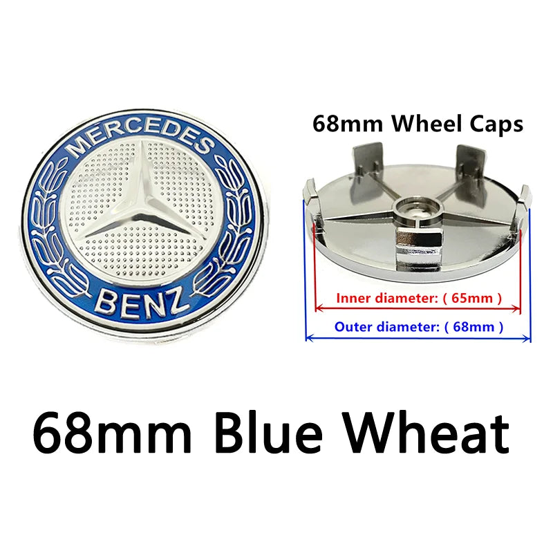 40pcs 56mm 60mm 68mm 75mm 3Pin For Wheel Hub Center Caps Mercedes Benz Emblem Car Rim Hubcap Badge Logo Auto Styling Accessories