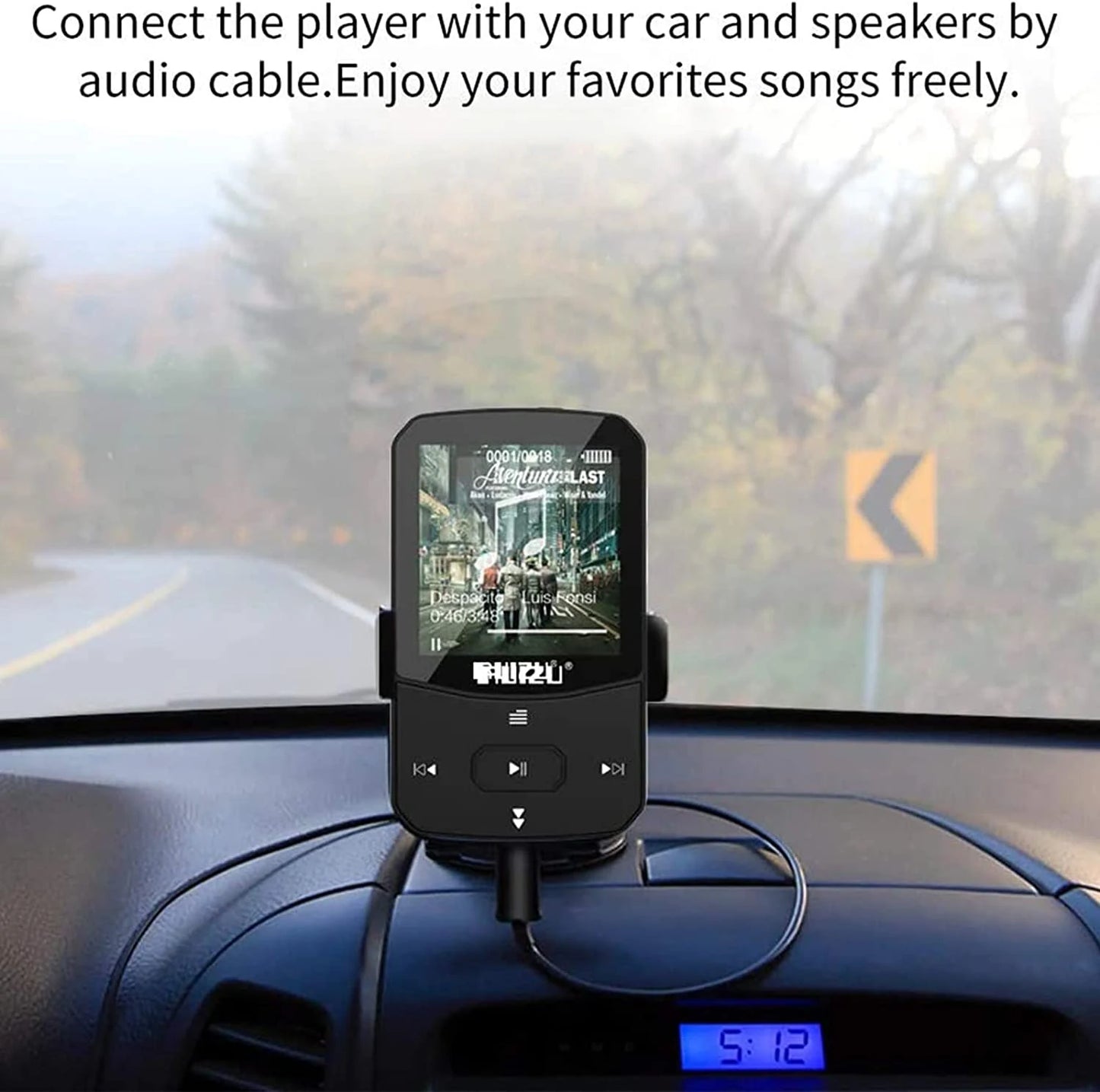 RUIZU X52 Sport Bluetooth 5.0 MP3 Music Player  Clip Mini Portable Walkman with Screen FM,Recorder,E-Book,Clock,Pedometer