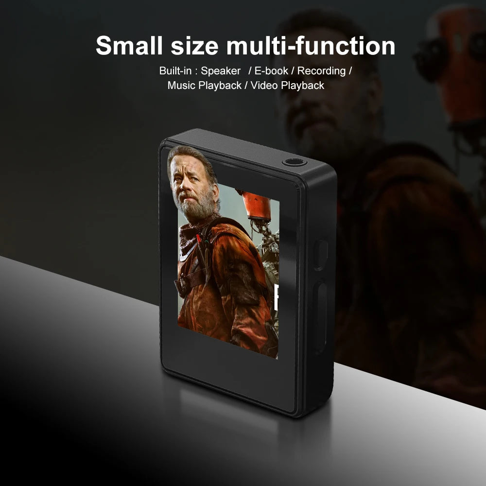 Portable BT MP3 Player Wireless Mini Digital HiFi Lossless Sound Music Players Small Black Walkman Audio Player