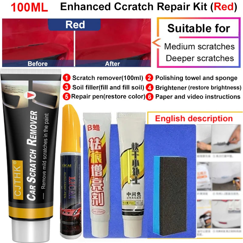 Car Scratch Remover Paint Care Tools Auto Swirl Remover Scratches Repair Polishing Anti Scratch Wax Auto Body Grinding Compound