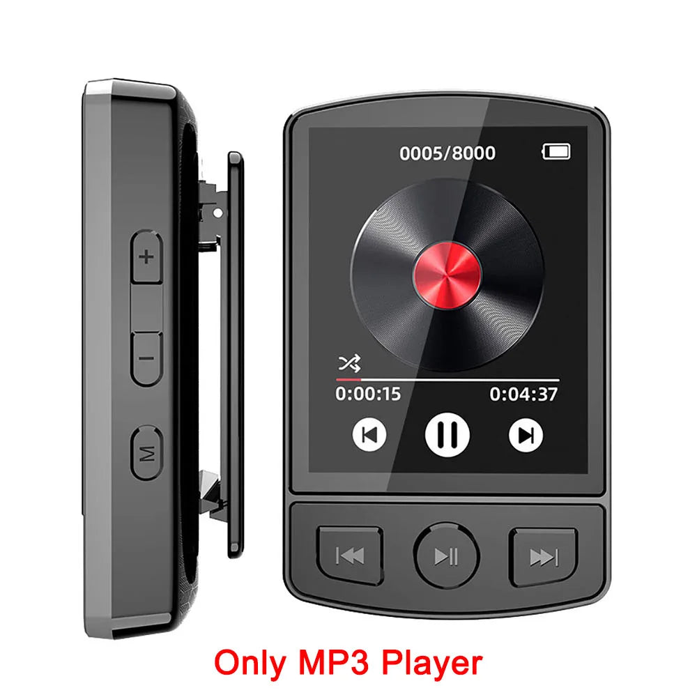 MP3 Player Portable Sport Clip Walkman HiFi Sound Bluetooth-Compatible 5.0 Student Walkman 1.8 Inch Screen with FM Radio E-Book