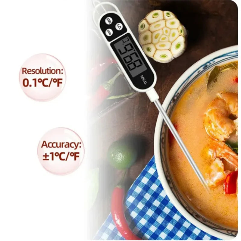 Food Thermometer Digital Real-Time Reading Meat And Beverage Thermometer With LCD Display And Probe Electronic Kitchen Thermomet